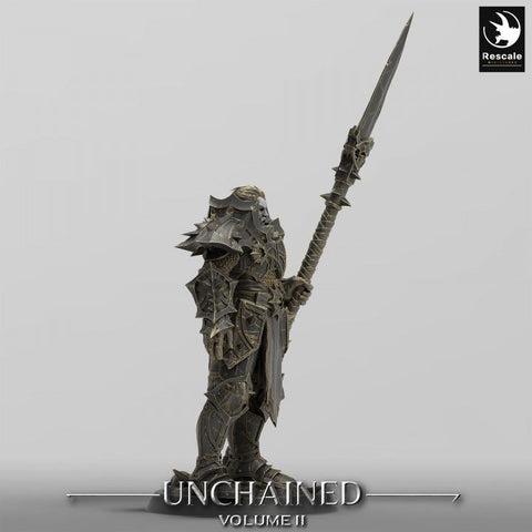 Oathbreaker Paladin, Fighter Polearm Master PC / NPC, DnD 5e Unpainted Mini| 28mm, 32mm,54mm,75mm,100mm Scales | Dungeons & Dragons