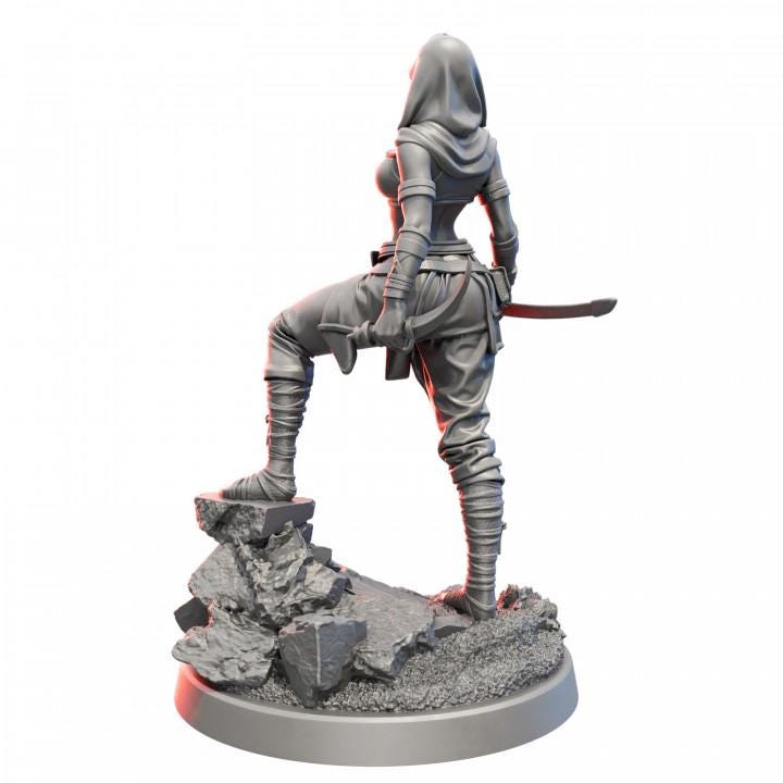 Human Female Ranger, Rogue Fighter PC / NPC also NSFW (topless) | 28mm,32mm,54mm,75mm,100mm Scales | Dungeons &amp; Dragons |Pathfinder