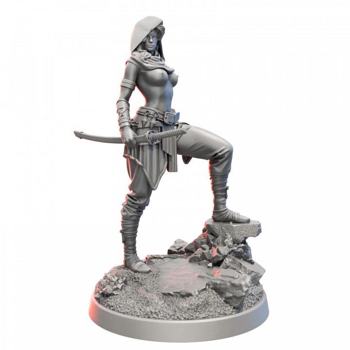 Human Female Ranger, Rogue Fighter PC / NPC also NSFW (topless) | 28mm,32mm,54mm,75mm,100mm Scales | Dungeons &amp; Dragons |Pathfinder