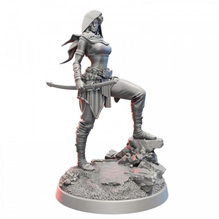Human Female Ranger, Rogue Fighter PC / NPC also NSFW (topless) | 28mm,32mm,54mm,75mm,100mm Scales | Dungeons &amp; Dragons |Pathfinder