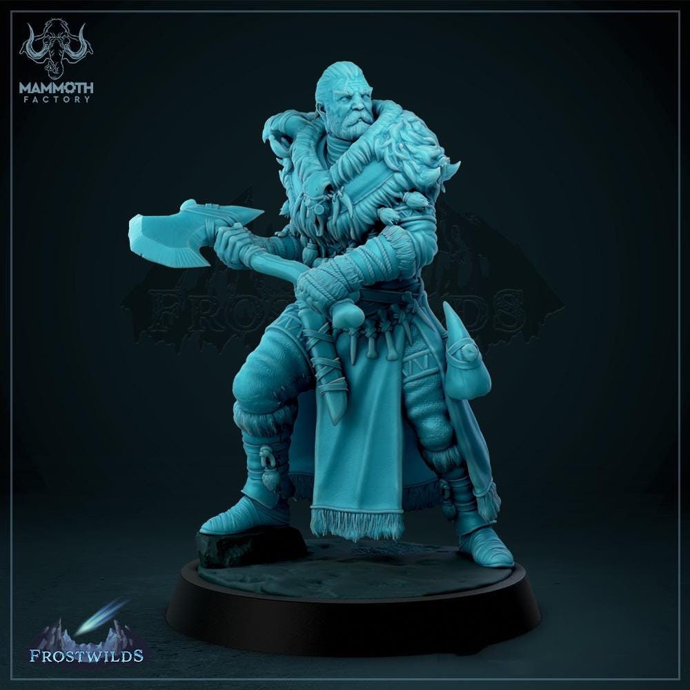 Human Ranger Fighter Viking PC / NPC Unpainted | 28mm,32mm,54mm,75mm,100mm Scale | Resin Dungeons and Dragons D&D 5e | Pathfinder |