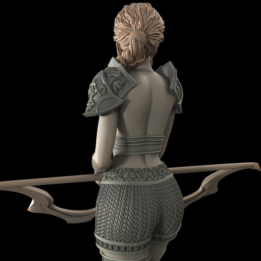 Female Elf, Human Fighter Ranger Sharpshooter, Mini | 28mm,32mm,54mm,75mm,100mm Scale | Resin Dungeons and Dragons D&amp;D 5e | Pathfinder