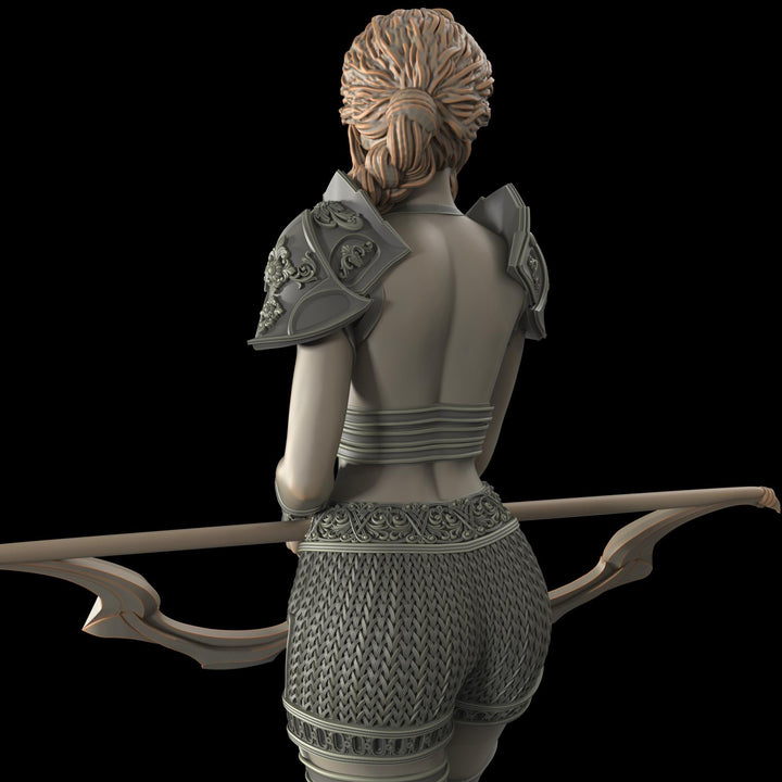 Female Elf, Human Fighter Ranger Sharpshooter, Mini | 28mm,32mm,54mm,75mm,100mm Scale | Resin Dungeons and Dragons D&amp;D 5e | Pathfinder