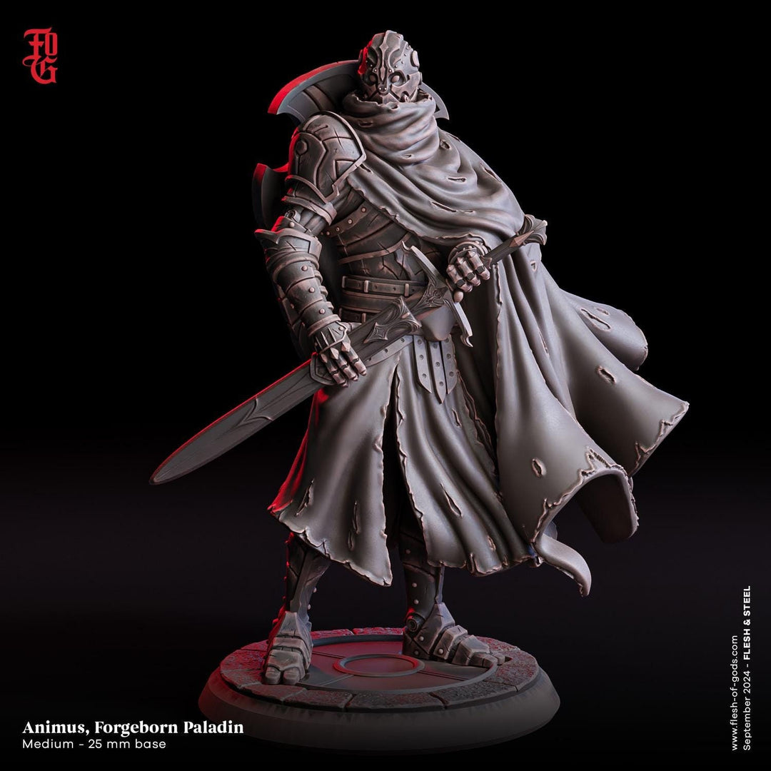 Warforged Paladin, Fighter, Sword | 28mm,32mm,54mm,75mm,100mm Scale Resin Miniature | Dungeons and Dragons D&amp;D 5e Pathfinder | Flesh of Gods