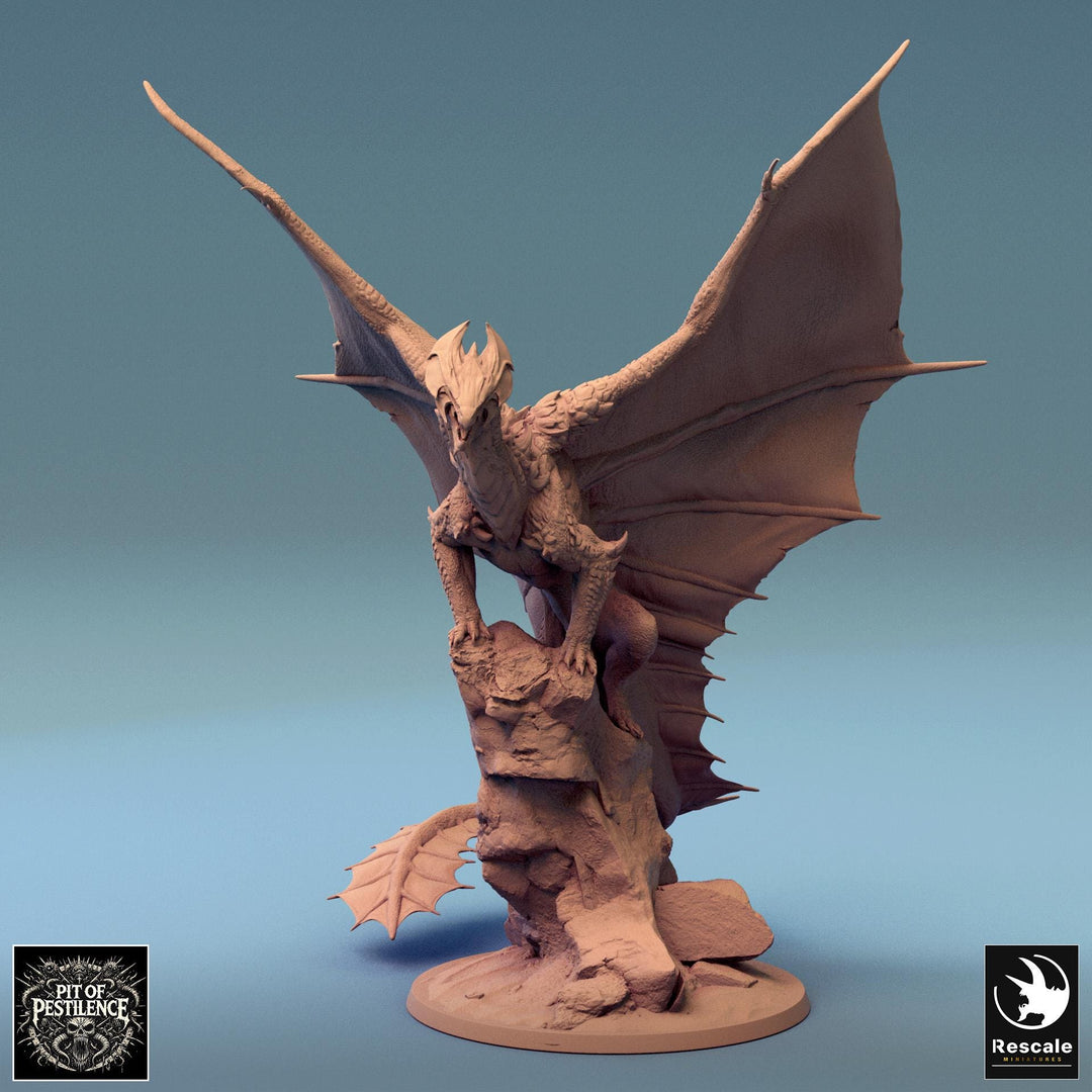 Metallic Ancient Brass Dragon- (4 sizes) D&amp;D Miniature | 190mm Wing Span,223mm Height | Resin Figurine |Dungeons and Dragons 5e Pathfinder
