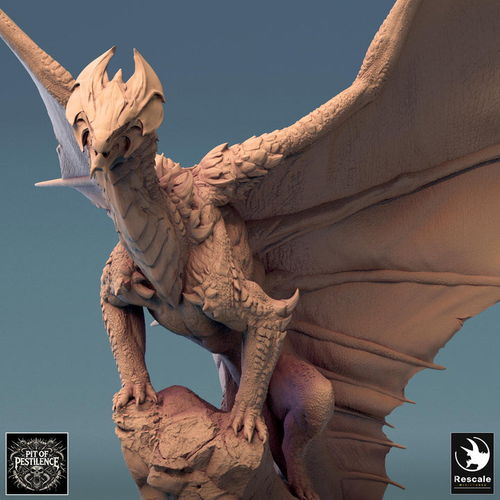 Metallic Ancient Brass Dragon- (4 sizes) D&amp;D Miniature | 190mm Wing Span,223mm Height | Resin Figurine |Dungeons and Dragons 5e Pathfinder