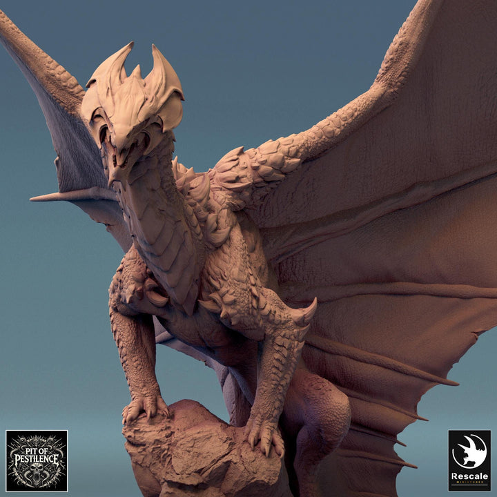 Metallic Ancient Brass Dragon- (4 sizes) D&amp;D Miniature | 190mm Wing Span,223mm Height | Resin Figurine |Dungeons and Dragons 5e Pathfinder