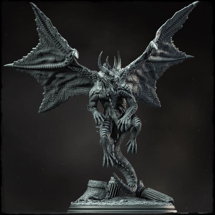 Chromatic Dragon (4 sizes) D&amp;D Miniature | 230mm Height, 220mm Wing Span | Resin Dragon Statue | Figurine | Dungeons and Dragons 5e