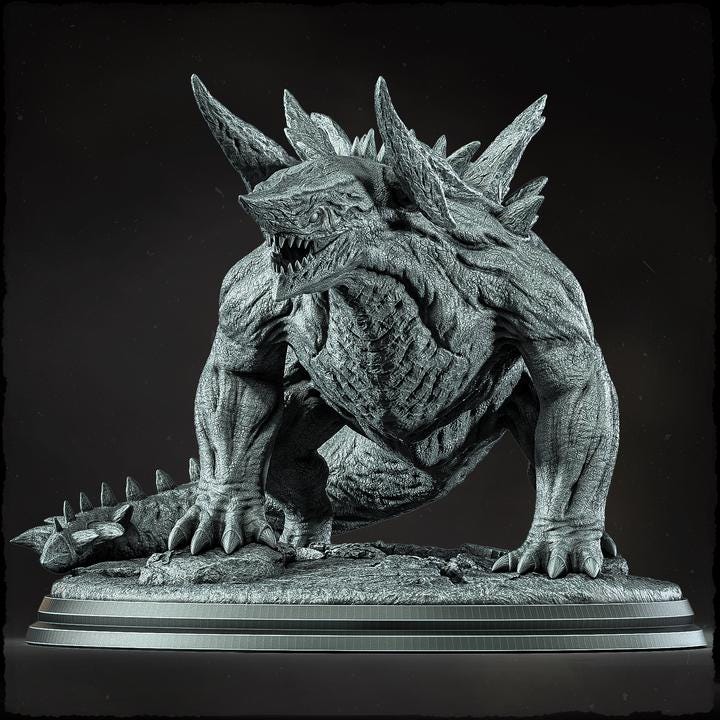 Kaiju, Behemoth, Tarrasque (4 sizes) D&amp;D Miniature | Torso 120mm Long, 80mm Height | Resin Statue | Figurine | Dungeons and Dragons 5e