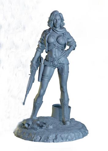 Female Sci-Fi Warrior Soldier, PC NPC Unpainted Resin Miniature | NSFW Topless &amp; Nude versions | 28mm, 32mm,54mm, 75mm, 100mm Scales |DnD 5e