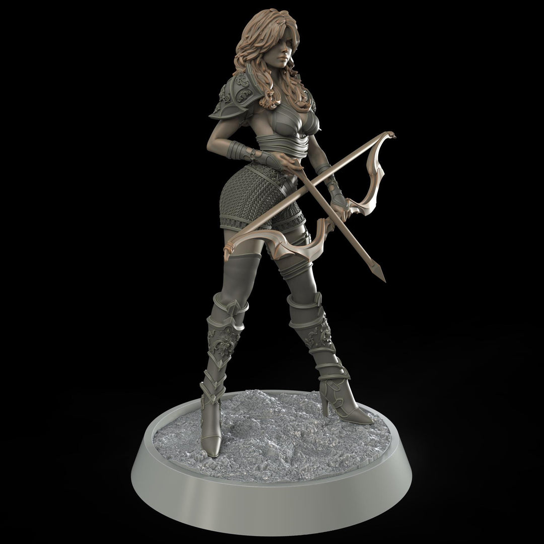 Female Sexy Human Fighter Ranger Sharpshooter, Unpainted | 28mm,32mm,54mm,75mm,100mm Scale | Resin Dungeons and Dragons D&amp;D 5e | Pathfinder