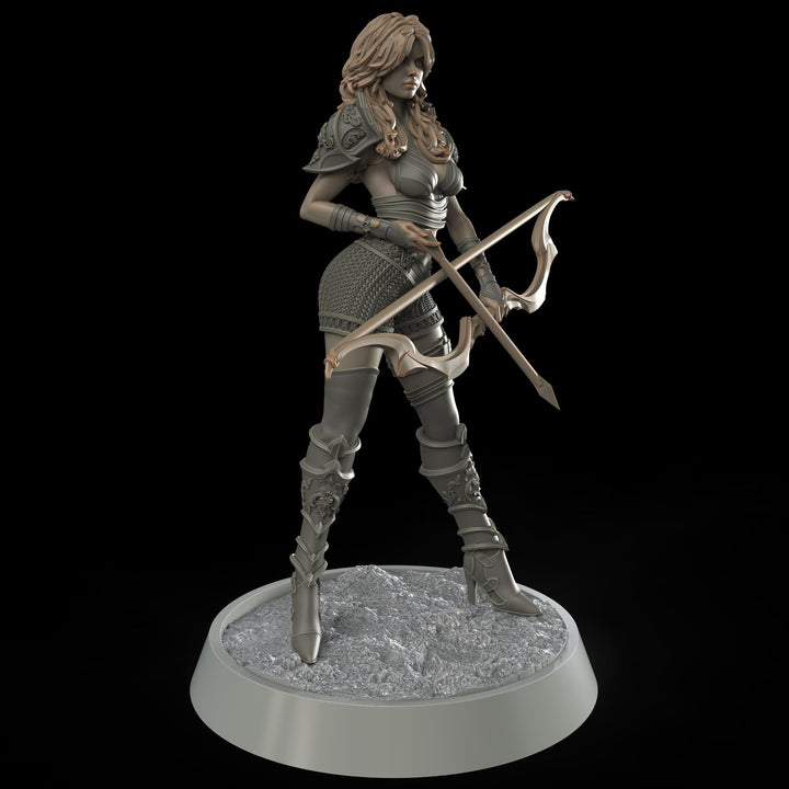 Female Sexy Human Fighter Ranger Sharpshooter, Unpainted | 28mm,32mm,54mm,75mm,100mm Scale | Resin Dungeons and Dragons D&amp;D 5e | Pathfinder