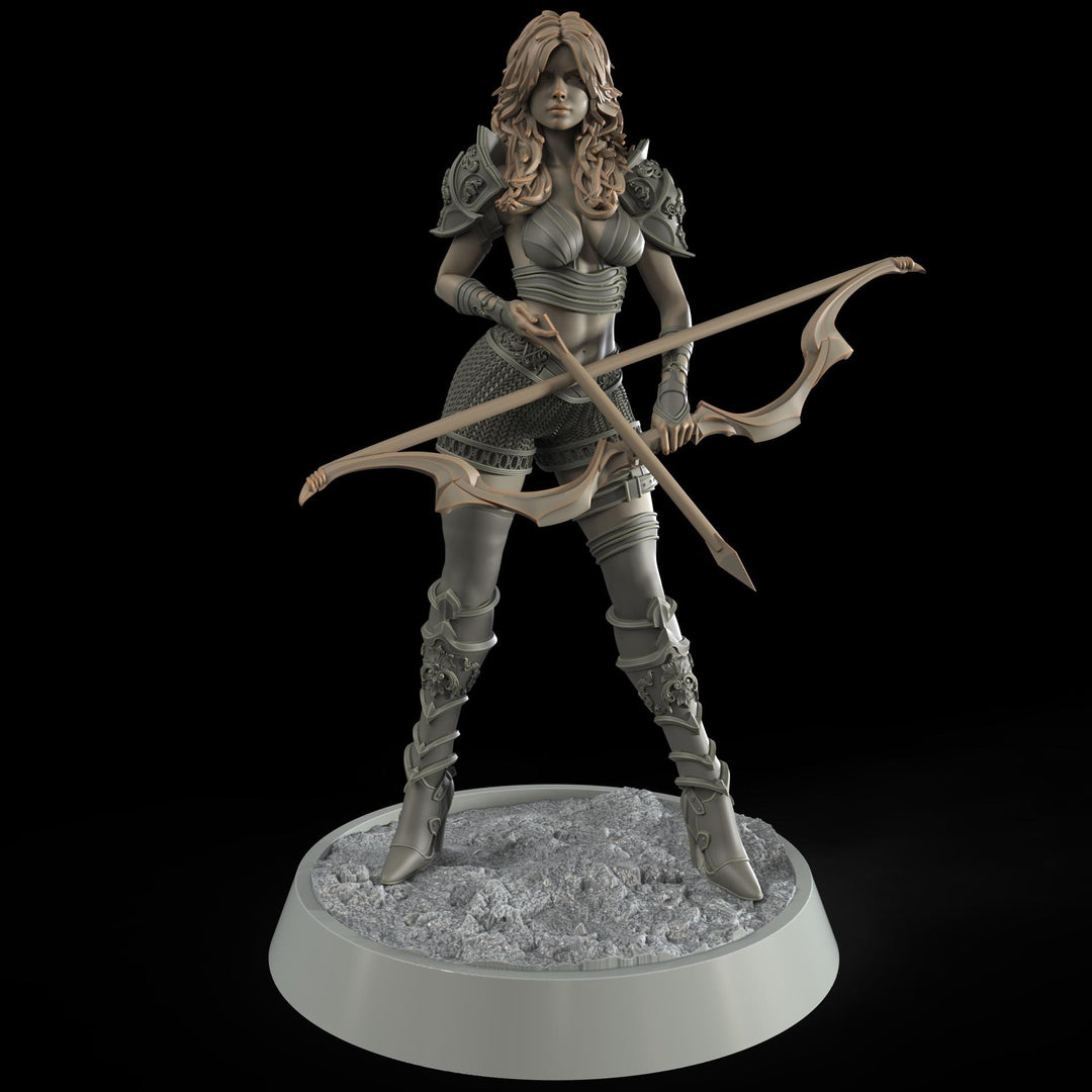 Female Sexy Human Fighter Ranger Sharpshooter, Unpainted | 28mm,32mm,54mm,75mm,100mm Scale | Resin Dungeons and Dragons D&amp;D 5e | Pathfinder