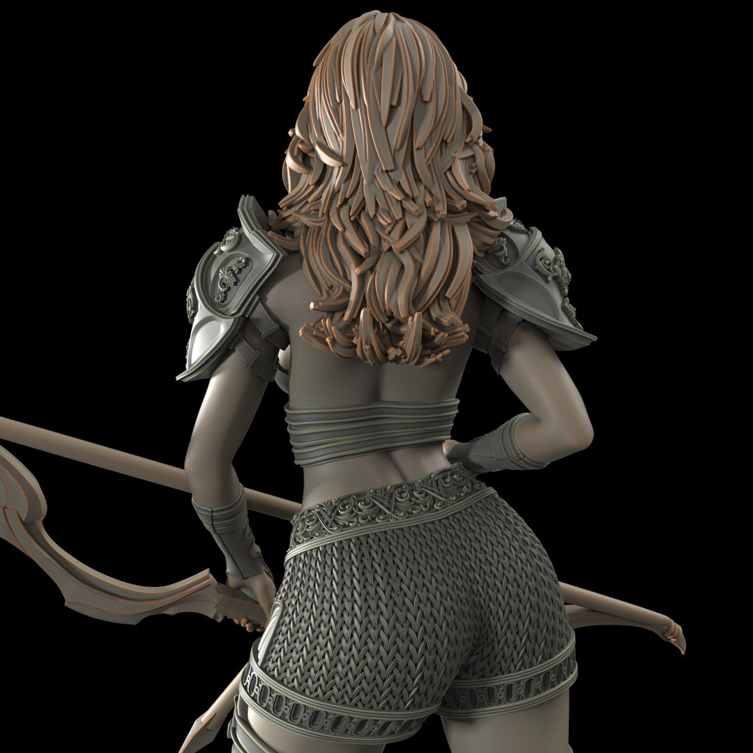 Female Sexy Human Fighter Ranger Sharpshooter, Unpainted | 28mm,32mm,54mm,75mm,100mm Scale | Resin Dungeons and Dragons D&amp;D 5e | Pathfinder