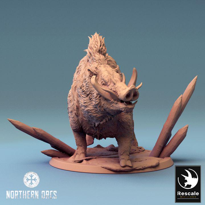 Wild Boar and Giant Boar Miniatures | Dungeons and Dragons 5e | 28mm,32mm, 54mm, 75mm, 100mm Scale | Pathfinder | Rescale miniatures