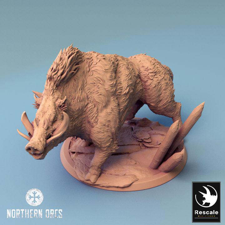Wild Boar and Giant Boar Miniatures | Dungeons and Dragons 5e | 28mm,32mm, 54mm, 75mm, 100mm Scale | Pathfinder | Rescale miniatures