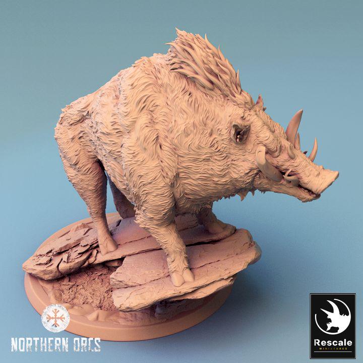 Wild Boar and Giant Boar Miniatures | Dungeons and Dragons 5e | 28mm,32mm, 54mm, 75mm, 100mm Scale | Pathfinder | Rescale miniatures