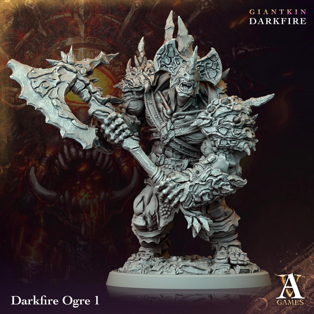 Raging Warrior Ogre, Resin Miniature | 28mm,32mm Scales (40mm, 50mm, 60mm, 75mm BASE Sizes) | D&D 5e Against Giants | Dungeons and Dragons