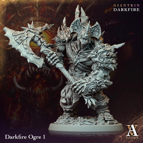 Raging Warrior Ogre, Resin Miniature | 28mm,32mm Scales (40mm, 50mm, 60mm, 75mm BASE Sizes) | D&D 5e Against Giants | Dungeons and Dragons