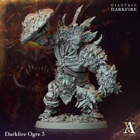 Raging Warrior Ogre, Resin Miniature | 28mm,32mm Scales (40mm, 50mm, 60mm, 75mm BASE Sizes) | D&D 5e Against Giants | Dungeons and Dragons