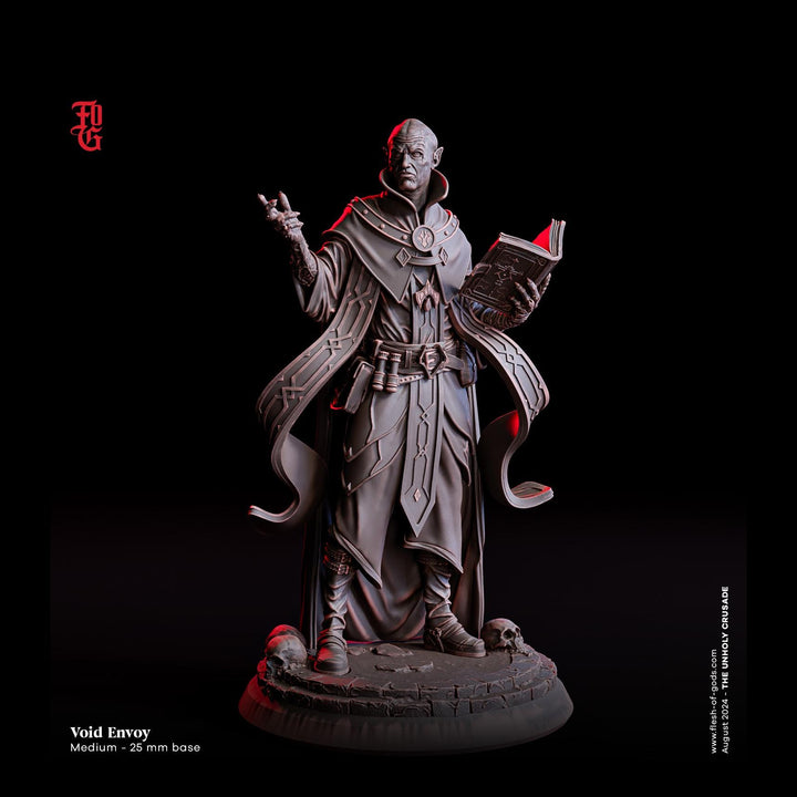 Dark Elf Warlock, Wizard Sorcerer PC / NPC | 28mm, 32mm,54mm,75mm,100mm Scales | Unpainted Mini D&amp;D 5e Pathfinder Figurine |Flesh of Gods