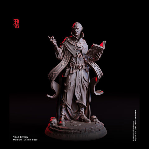 Dark Elf Warlock, Wizard Sorcerer PC / NPC | 28mm, 32mm,54mm,75mm,100mm Scales | Unpainted Mini D&D 5e Pathfinder Figurine |Flesh of Gods