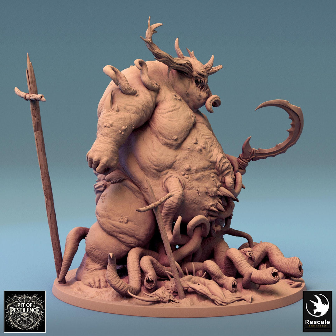 Flesh Golem Abomination Pestilence Demon (4 sizes) | 110mm Tall Proxy size | Large, Huge, Gargantuan D&amp;D scale | Daemon Mini | Wargames |