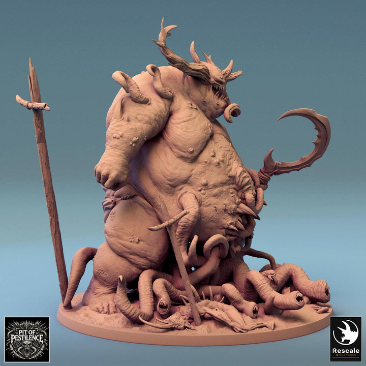 Flesh Golem Abomination Pestilence Demon (4 sizes) | 110mm Tall Proxy size | Large, Huge, Gargantuan D&amp;D scale | Daemon Mini | Wargames |