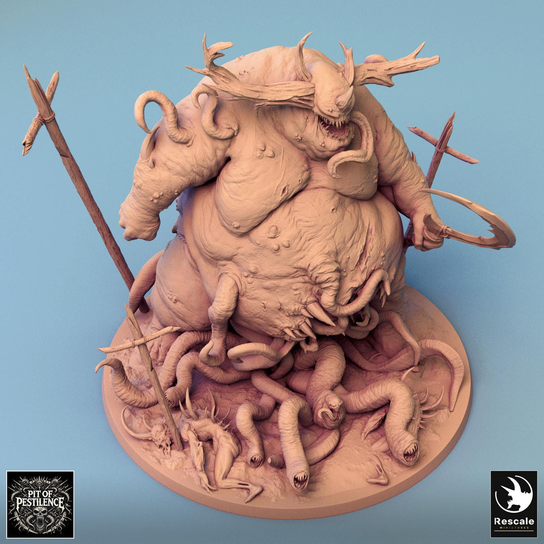 Flesh Golem Abomination Pestilence Demon (4 sizes) | 110mm Tall Proxy size | Large, Huge, Gargantuan D&amp;D scale | Daemon Mini | Wargames |