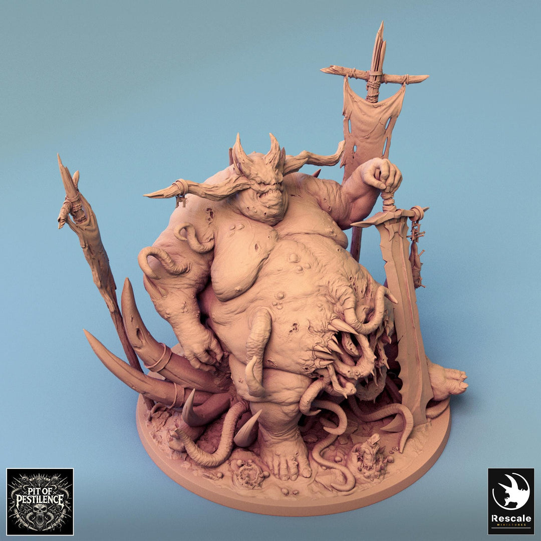 Flesh Golem Abomination Pestilence Demon (4 sizes) | 110mm Tall Proxy size | Large, Huge, Gargantuan D&amp;D scale | Daemon Mini | Wargames |