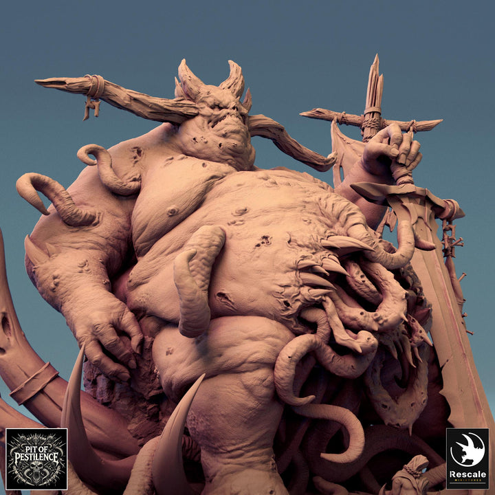 Flesh Golem Abomination Pestilence Demon (4 sizes) | 110mm Tall Proxy size | Large, Huge, Gargantuan D&amp;D scale | Daemon Mini | Wargames |
