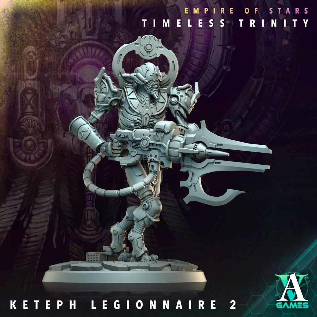 Sci-Fi Miniature Robot Legionnaire, Timeless Trinity | Base Diameter Sizes: 25mm,32mm, 50mm, 65mm,80mm | Resin Mini | Archvillain Games