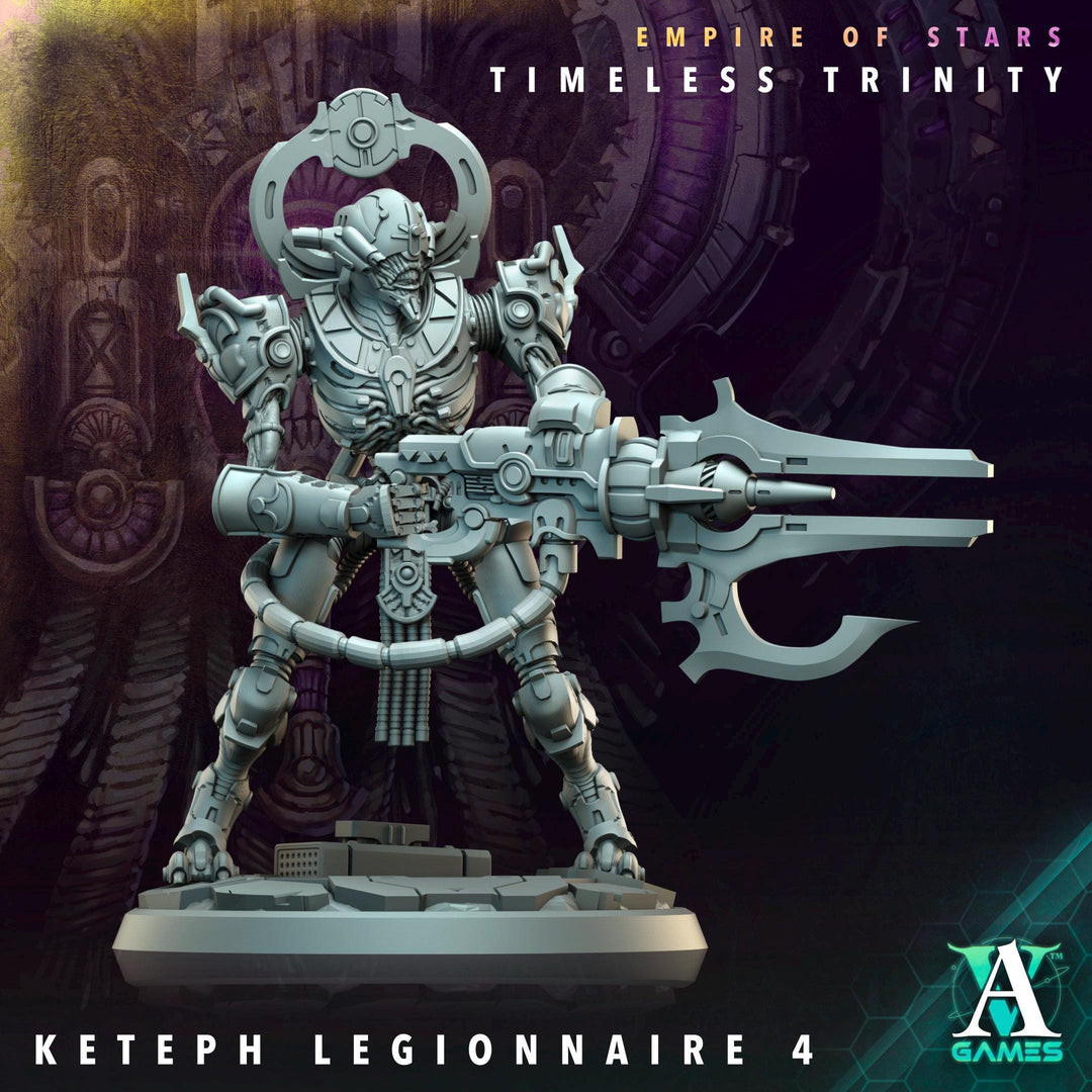 Sci-Fi Miniature Robot Legionnaire, Timeless Trinity | Base Diameter Sizes: 25mm,32mm, 50mm, 65mm,80mm | Resin Mini | Archvillain Games