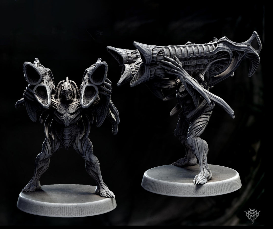 Sci-Fi Miniature Robot Infantry, H.R Giger Style | Base Diameter Sizes: 25mm,32mm, 50mm, 65mm,80mm | Resin Mini | Mini Monster Mayhem
