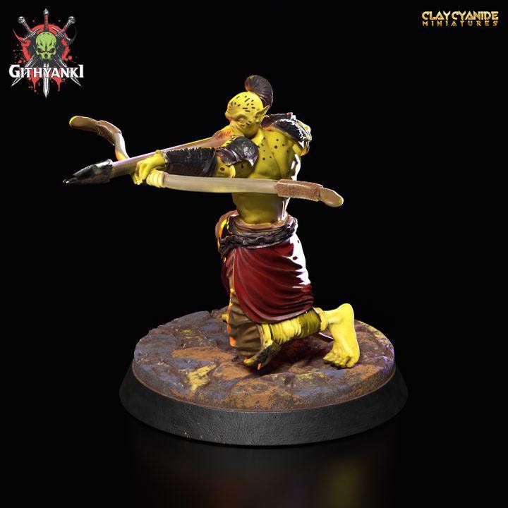 Githyanki Fighter Warrior with Bow UNPAINTED Resin Miniature | 28mm, 32mm,54mm,75mm,100mm Scale |Dungeons &amp; Dragons| Clay Cyanide