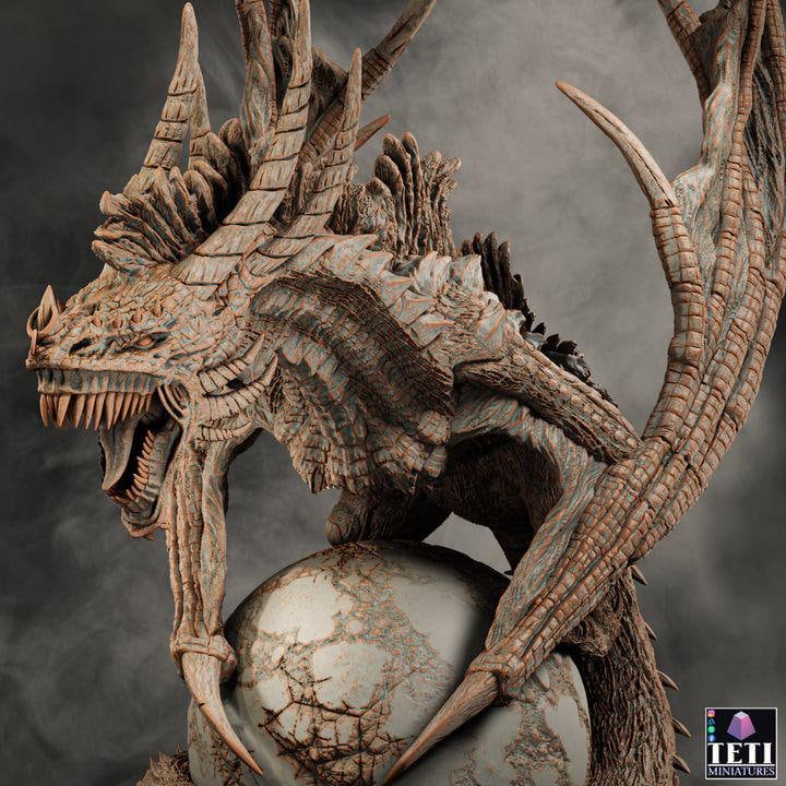 Flying Dragon Beast (4 sizes) D&amp;D Miniature | Young, Adult, Huge, Gargantuan (183mm High) | Resin Statue| Figurine | Dungeons and Dragons 5e