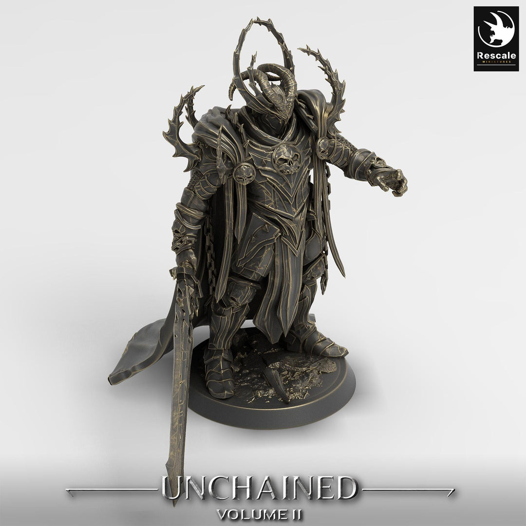 Oathbreaker Paladin, Fighter Battlemaster Great Sword PC / NPC, DnD 5e Unpainted Mini| 28mm, 32mm,54mm,75mm,100mm Scales |Dungeons &amp; Dragons