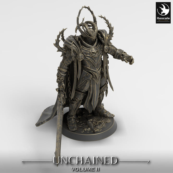Oathbreaker Paladin, Fighter Battlemaster Great Sword PC / NPC, DnD 5e Unpainted Mini| 28mm, 32mm,54mm,75mm,100mm Scales |Dungeons &amp; Dragons
