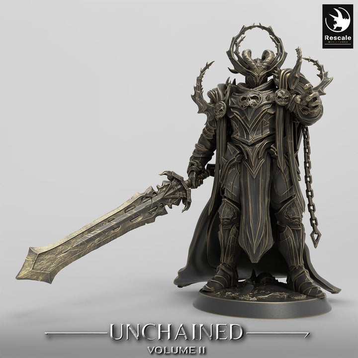 Oathbreaker Paladin, Fighter Battlemaster Great Sword PC / NPC, DnD 5e Unpainted Mini| 28mm, 32mm,54mm,75mm,100mm Scales |Dungeons &amp; Dragons