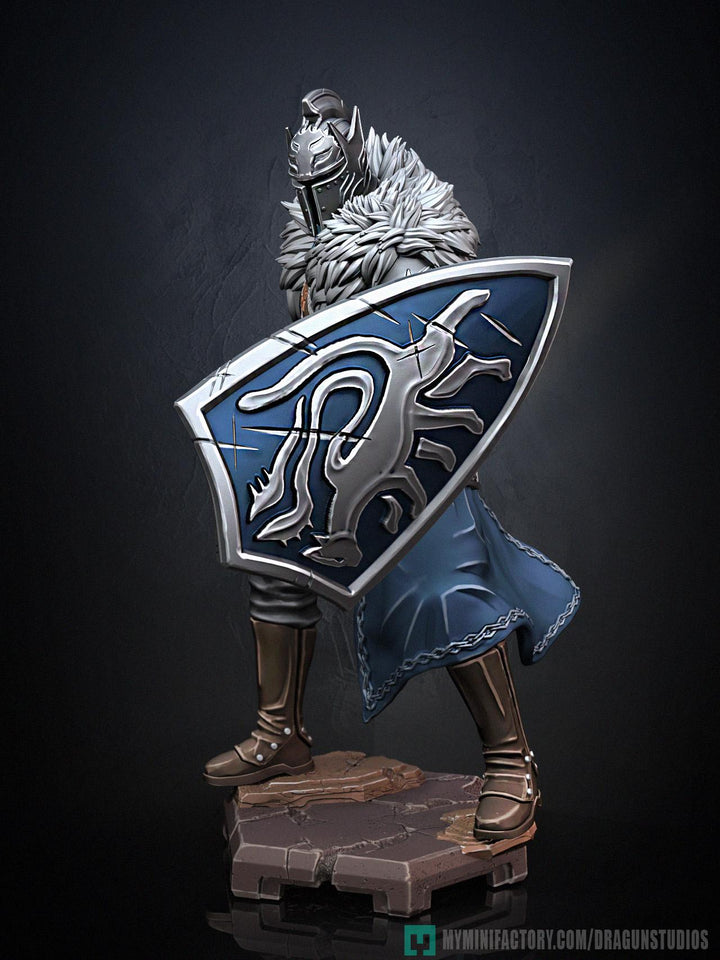 Human Paladin Fighter Sword &amp; Shield |Unpainted Miniature| 28mm,32mm,54mm,75mm,100mm Scales | Pathfinder Figure | DnD | Figurine unpainted |