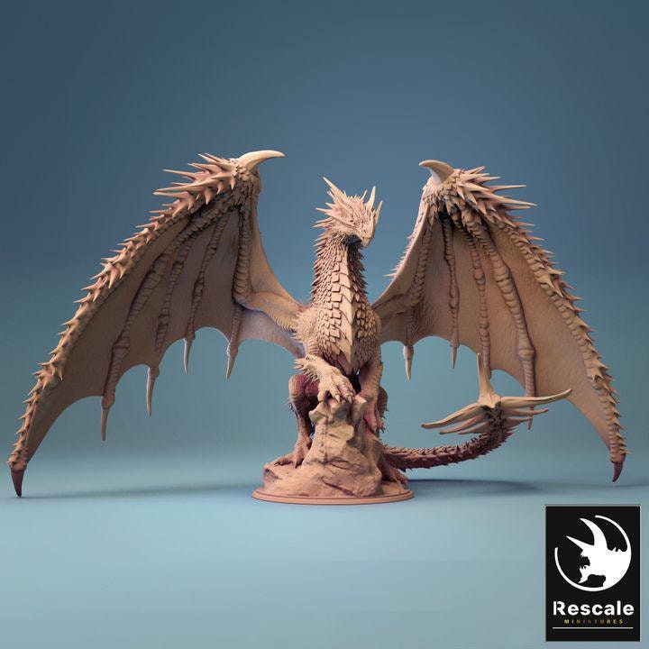 Chromatic Ancient Red Dragon- (4 sizes) D&D Miniature | 360mm Wing Span,175mm Height | Resin Figurine |Dungeons and Dragons 5e Pathfinder