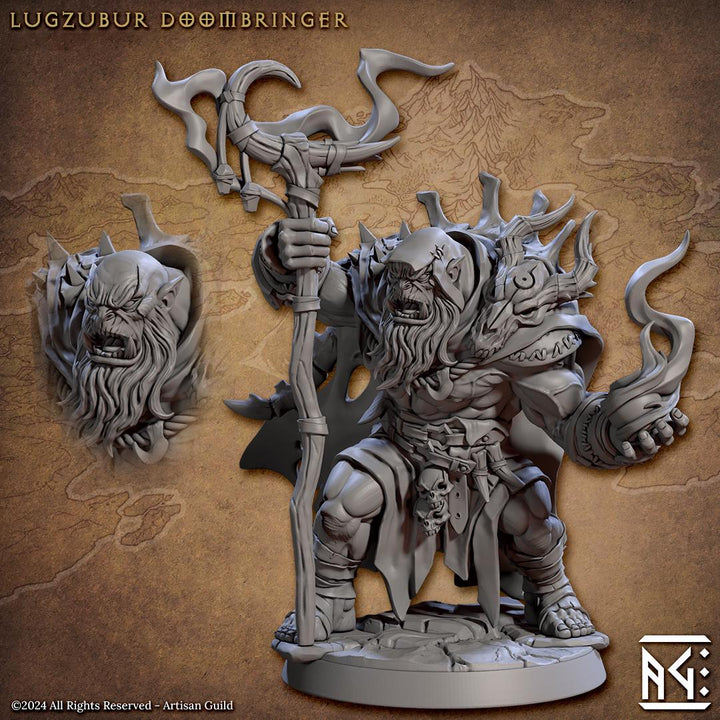 Orc Druid Shaman Wizard | Half Orc PC (2 options) DnD | 28mm, 32mm, 54mm, 75mm, 100mm Scale Miniature | Dungeons and Dragons | Artisan Guild