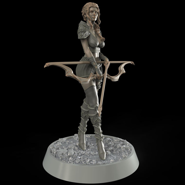 Female Elf, Human Fighter Ranger Sharpshooter, Mini | 28mm,32mm,54mm,75mm,100mm Scale | Resin Dungeons and Dragons D&amp;D 5e | Pathfinder