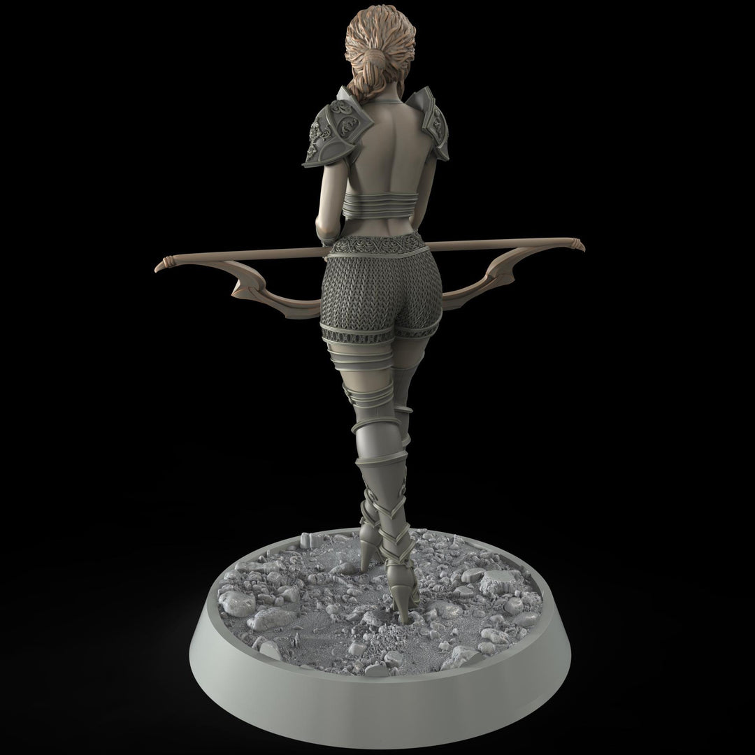 Female Elf, Human Fighter Ranger Sharpshooter, Mini | 28mm,32mm,54mm,75mm,100mm Scale | Resin Dungeons and Dragons D&amp;D 5e | Pathfinder