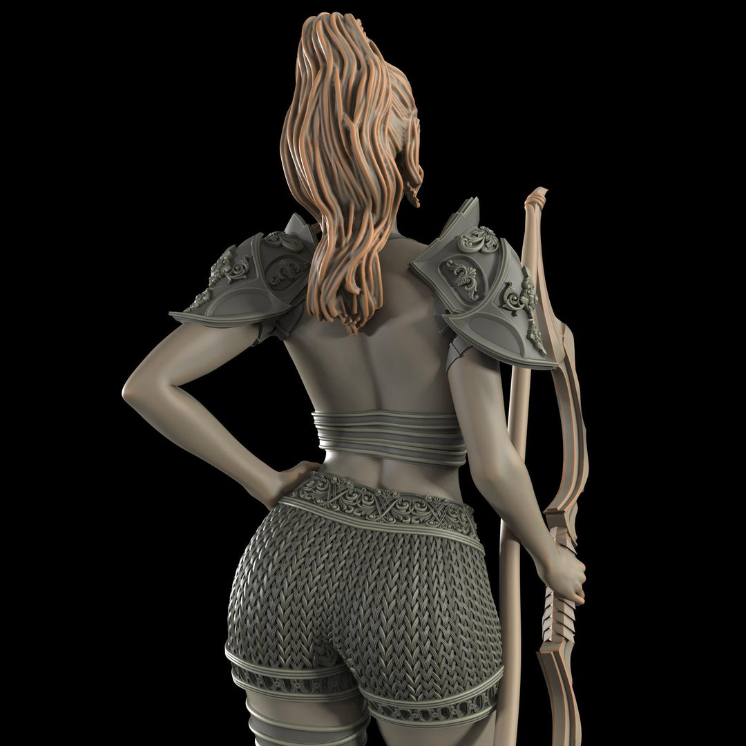 Female Elf, Human Fighter Ranger Sharpshooter, Mini | 28mm,32mm,54mm,75mm,100mm Scale | Resin Dungeons and Dragons D&amp;D 5e | Pathfinder