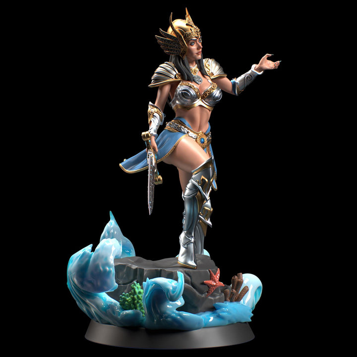Female Fighter, Paladin Sword Master | PC NPC Unpainted mini | also Topless NSFW | 28mm, 32mm,54mm,75mm,100mm Scale |Dungeons &amp; Dragons 5e