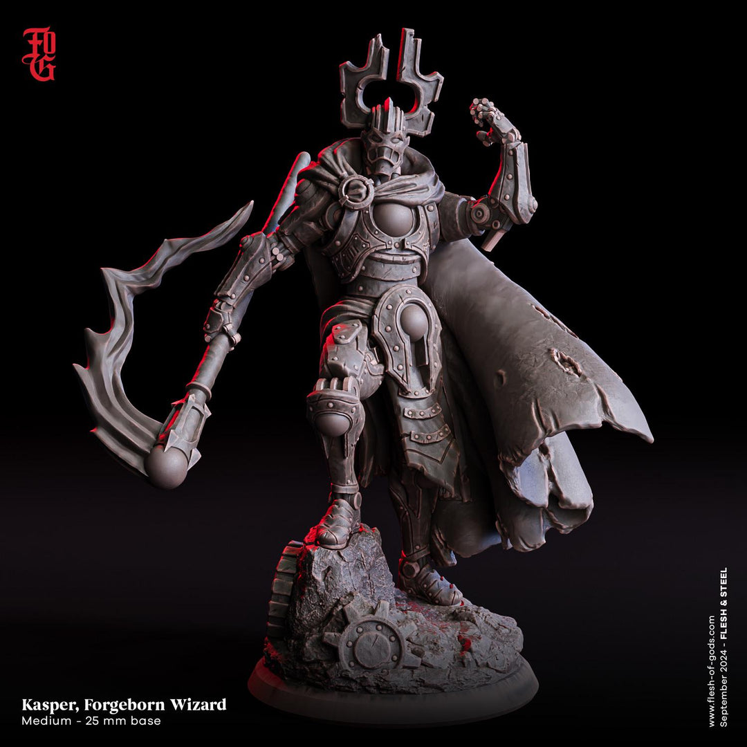 Warforged Wizard, Sorcerer, Warlock | 28mm,32mm,54mm,75mm,100mm Scale Resin Miniature |Dungeons and Dragons D&amp;D 5e Pathfinder |Flesh of Gods