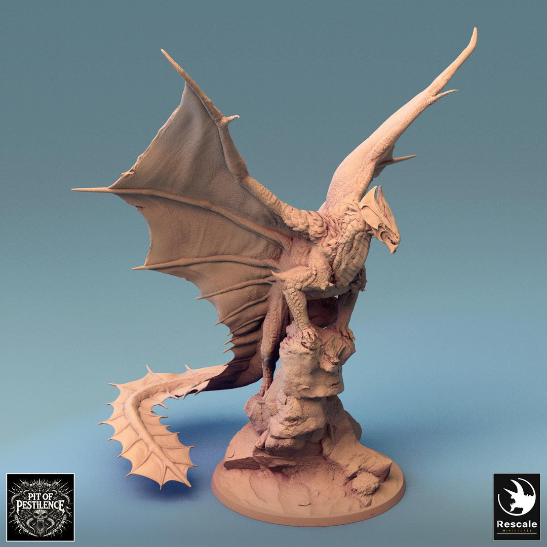 Metallic Ancient Brass Dragon- (4 sizes) D&amp;D Miniature | 190mm Wing Span,223mm Height | Resin Figurine |Dungeons and Dragons 5e Pathfinder