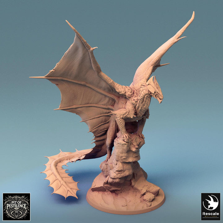 Metallic Ancient Brass Dragon- (4 sizes) D&amp;D Miniature | 190mm Wing Span,223mm Height | Resin Figurine |Dungeons and Dragons 5e Pathfinder