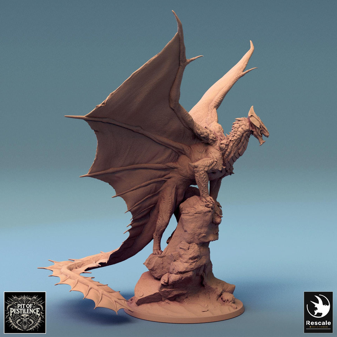 Metallic Ancient Brass Dragon- (4 sizes) D&amp;D Miniature | 190mm Wing Span,223mm Height | Resin Figurine |Dungeons and Dragons 5e Pathfinder